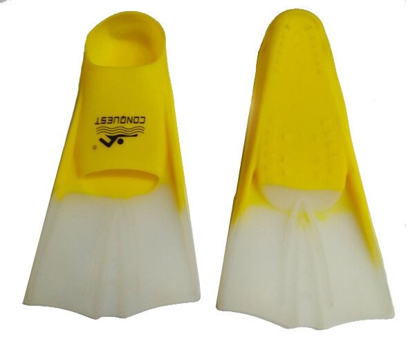 Ласти для тренувань з плавання із закритою п’ятою короткі. Розмір 39-41. Колір жовтий. від компанії Інтернет-магазин "мегасфера" - фото 1