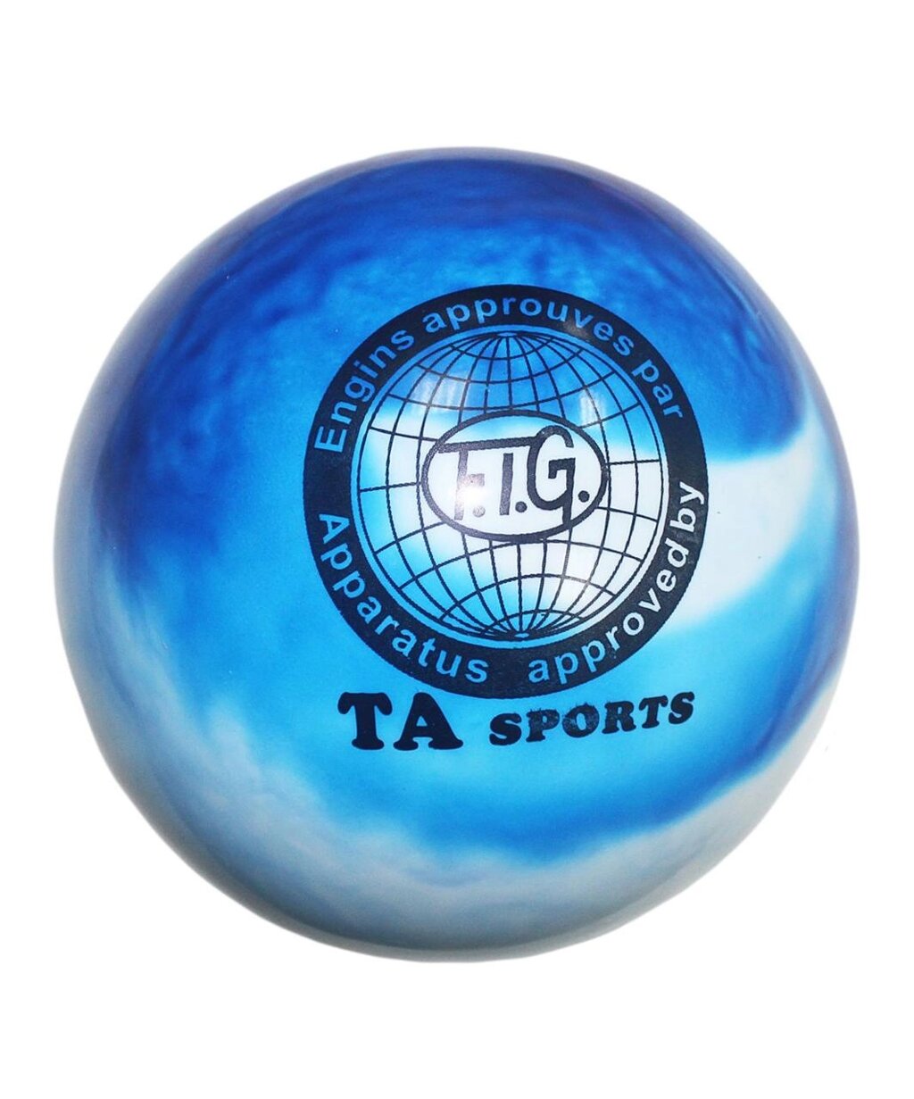 М'яч для художньої гімнастики матовий діаметром 19 см мармуровий біло-блакитний колір від компанії Інтернет-магазин "мегасфера" - фото 1