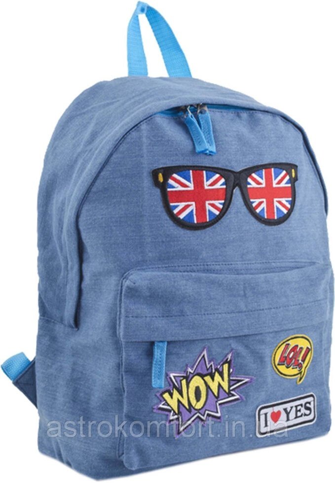 Молодіжний стильний рюкзак для прогулянки так 553925 ST-15 джинсів Лондон від компанії Інтернет-магазин "мегасфера" - фото 1