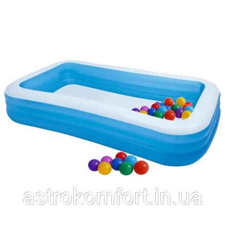 Надувний дитячий басейн Intex 58484-1 прямокутний з кульками 30 шт. від компанії Інтернет-магазин "мегасфера" - фото 1