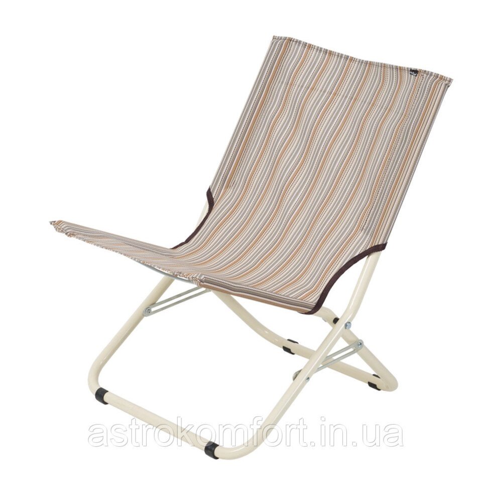 Невеликий розкладний стілець шезлонг "Міні" d22 мм (текстильний біж смуга) від компанії Інтернет-магазин "мегасфера" - фото 1