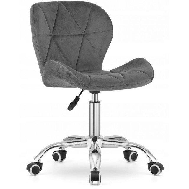Офісне крісло стілець на колесах велюровий Bonro B-531 сірий колір від компанії Інтернет-магазин "мегасфера" - фото 1