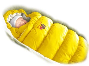 Пуховий конверт ковдру на фланелевій підкладці для новонароджених "Inflated” Ontario Baby. Колір жовтий