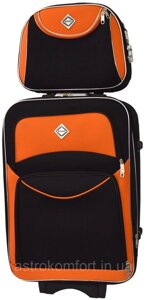 Комплект валізу і кейс Bonro Style (маленький). Колір чорно-помаранчевий.