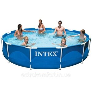 Каркасний басейн Intex 28210-4, 366x76 см (картріджний фільтр-насос 2 006 л / год, підстилка, тент)