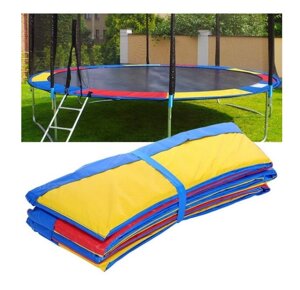 Батут Just Fun 374 см, 12FT. Колір Multicolor. Зовнішня сітка + драбинка