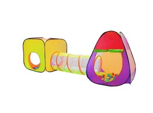 Дитячий ігровий намет будиночок з тунелем 3 в 1 і кульками в комплекті 200 штук Iglo