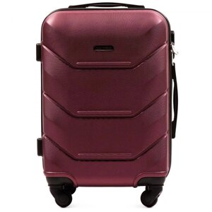 Невеликий дорожній валізу з пластика Wings 147 розмір S бордовий колір