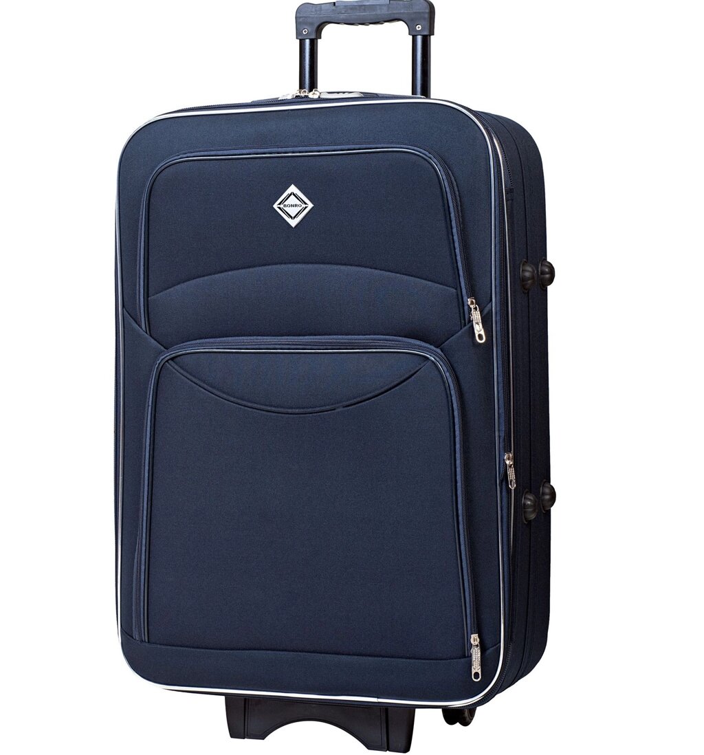 Набір дорожніх валіз 3 штуки Bonro Style синій колір - доставка