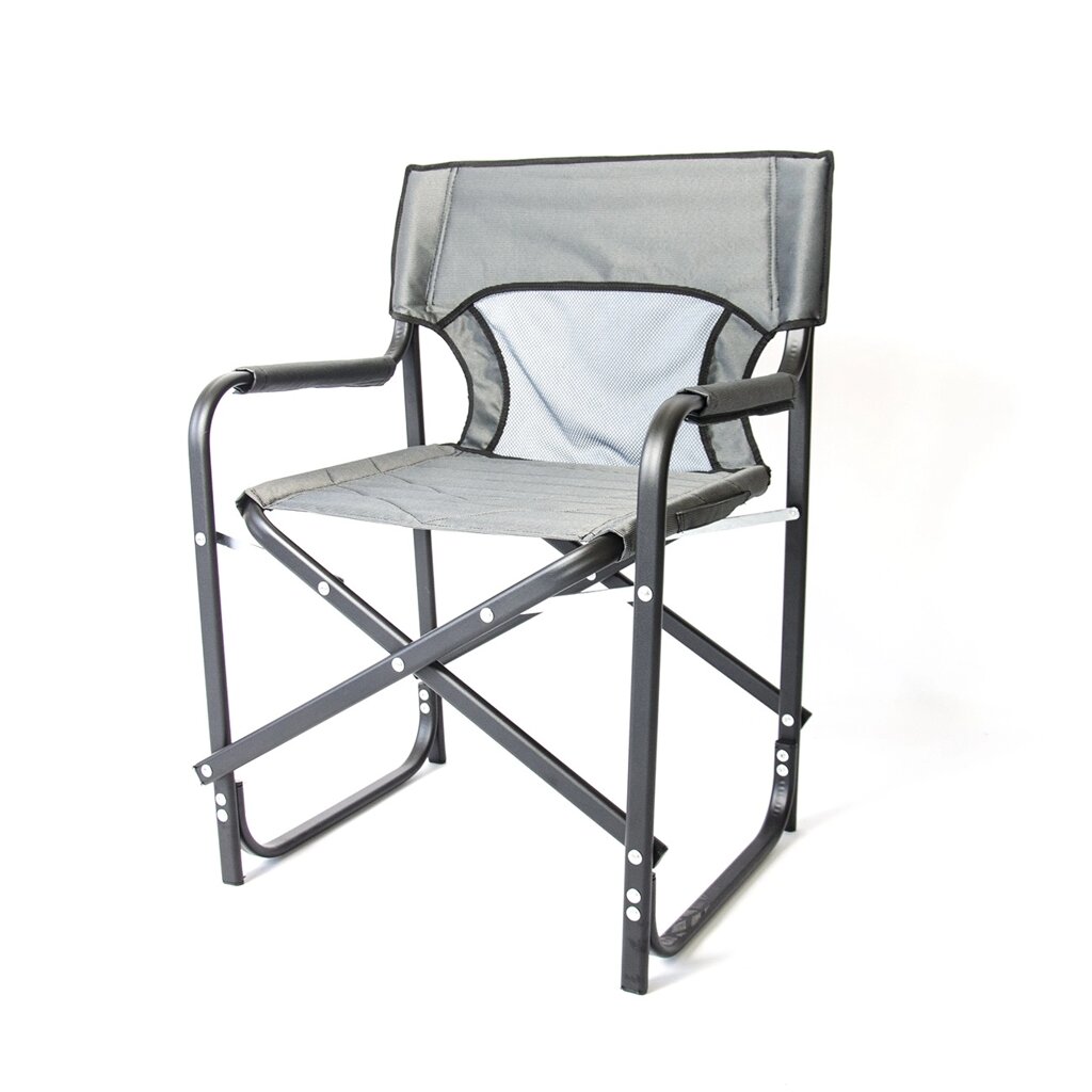 Розкладний туристичний стілець алюмінієвий для риболовлі та відпочинку на природі &quot;Режисерський&quot; колір сірий - замовити