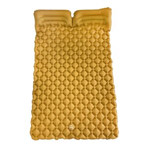 Двомісний надувний каремат похідний, туристичний WCG для кемпінгу ( жовтий )