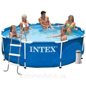 Каркасний басейн Intex, 305х76 см (картріджний фільтр-насос 2 006 л / год, тент, підстилка, сходи)