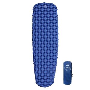 Надувний похідний килимок каремат, туристичний надувний матрац WCG для кемпінгу (синій)