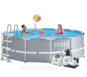 Каркасний басейн Intex, 366х122 см (5 г / год, 6 000 л / год, сходи, тент, підстилка, набір для догляду)