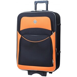 Тканинна дорожня валіза великого розміру Bonro Style колір чорно-помаранчевий