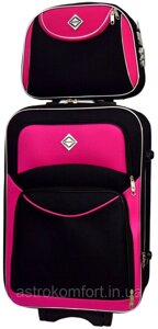 Комплект валізу і кейс Bonro Style (маленький). Колір чорно-рожевий.