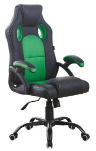 Геймерське крісло Bonro BN-2022S чорне з зеленими вставками