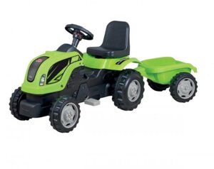 Дитячий трактор на педалях з причепом MMX Micromax (01-011) Зелений колір
