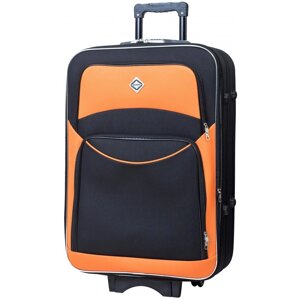 Невелика тканинна дорожня валіза Bonro Style колір чорно-помаранчовий