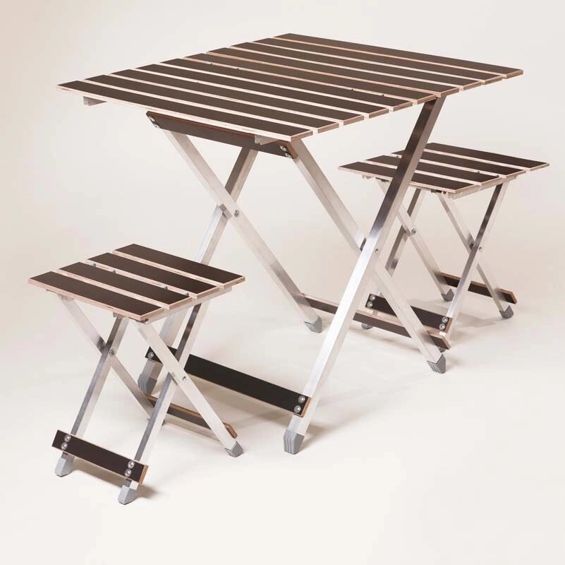 Комплект розкладний туристичної меблів з алюмінію  &quot;ALUWOOD великий розкладний стіл великий і 2 стільці - розпродаж