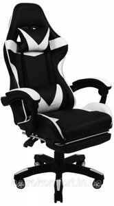 Ігрове геймерське крісло Bonro B-810 біле з підставкою для ніг