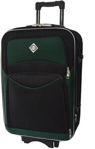 Велика тканинна дорожня валіза Bonro Style колір чорно-зелений