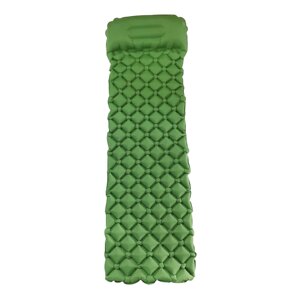 Надувний туристичний матрац каремат з помпою похідний WCG для сну на природі (зелений)
