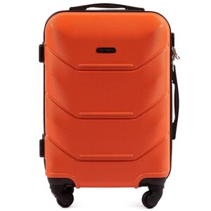Великий дорожній валізу з пластика Wings 147 помаранчевий колір розмір L