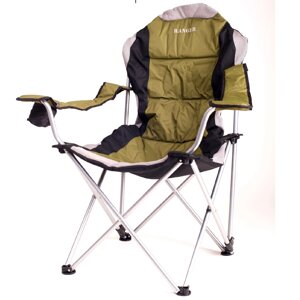Розкладне туристичне крісло-шезлонг для риболовлі та відпочинку на природі Ranger FC750-052 green