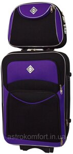 Комплект валізу і кейс Bonro Style (середній). Колір чорно-фіолетовий.