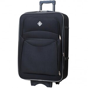 Велика тканинна дорожня валіза колір чорний Bonro Style