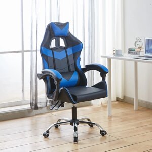 Крісло геймерское комп'ютерне Bonro BN-810 чорне з синім