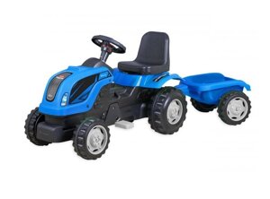 Дитячий трактор на педалях з причепом MMX Micromax (01-012) синій колір