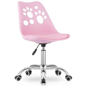 Крісло поворотний стілець на колесах RENO колір рожевий