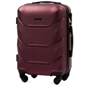 Пластиковий дорожній валізу середнього розміру Wings 147 розмір M бордовий колір