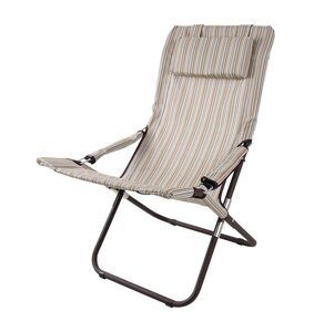 Туристичне розкладне крісло шезлонг "Горизонт" d25 мм. бежевий текстиль