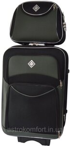 Комплект валізу і кейс Bonro Style (маленький). Колір чорно-сірий.