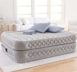 Надувна ліжко Intex 152х203х51 см, з вбудованим електронасосом. двоспальне