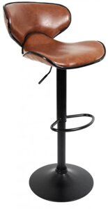 Барный стул со спинкой Bonro B-068. Цвет коричневый, основание черное. в Киеве от компании Интернет-магазин "МегаСфера"