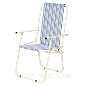 Розкладний туристичний стілець "Дачний" d18 мм (текстилен блакитна смужка)