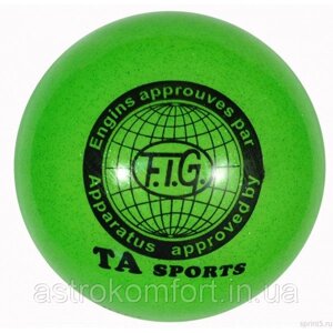 М'яч для художньої гімнастики, д-15см. Зелений з блискітками, TA Sport.