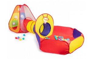 Дитячий ігровий намет палатка з тунелем та сухим басейном і кульками 100 штук, 8188 iPlay