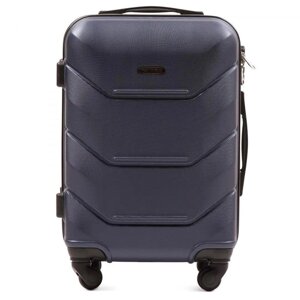 Пластиковий дорожній валізу середнього розміру Wings 147 розмір M синій колір