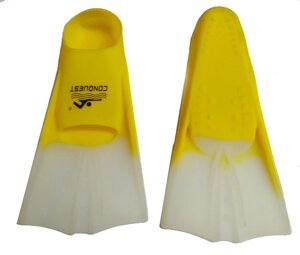 Ласти для тренувань з плавання із закритою п’ятою короткі. Розмір 39-41. Колір жовтий.