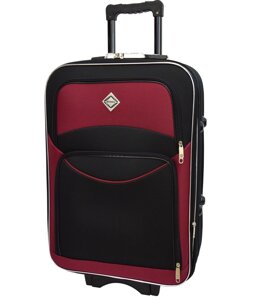 Невелика дорожня валіза з тканини Bonro Style колір чорно-вишневий