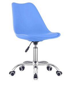Крісло поворотний офісний стілець на колесах VIENNA. Колір синій.