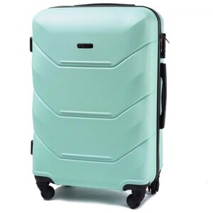 Пластиковий дорожній валізу середнього розміру Wings 147 розмір M світло-зелений колір