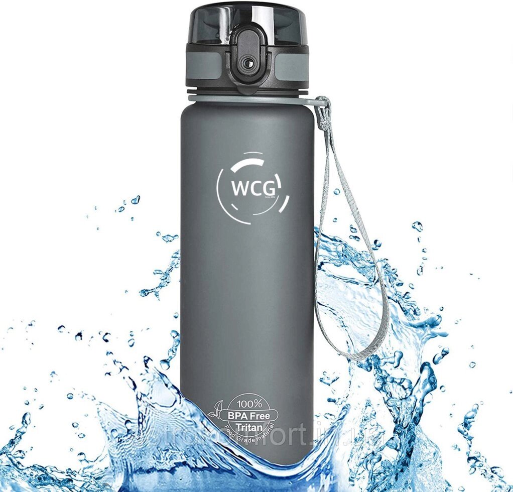 Пляшка для води WCG Grey 1 л від компанії Інтернет-магазин "мегасфера" - фото 1
