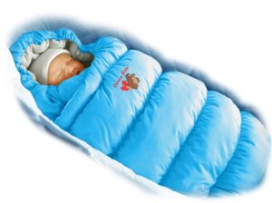 Пуховий конверт-ковдра для новонароджених для зими і демісезона "Inflated” Ontario Baby Колір блакитний