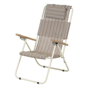 Розкладне крісло-шезлонг для саду для дачі "Ясень" d20 мм (текстилен бежева смуга)